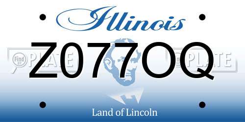 Z077OQ Illinois License Plate