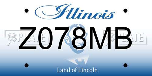 Z078MB Illinois License Plate