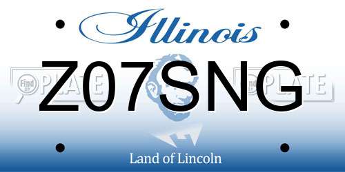 Z07SNG Illinois License Plate