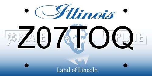 Z07TOQ Illinois License Plate