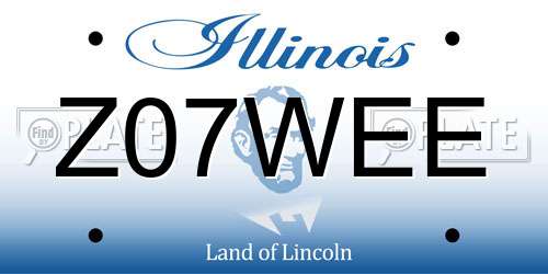 Z07WEE Illinois License Plate