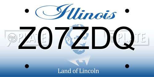 Z07ZDQ Illinois License Plate