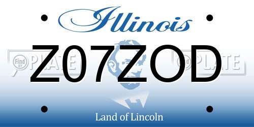 Z07ZOD Illinois License Plate