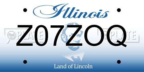 Z07ZOQ Illinois License Plate