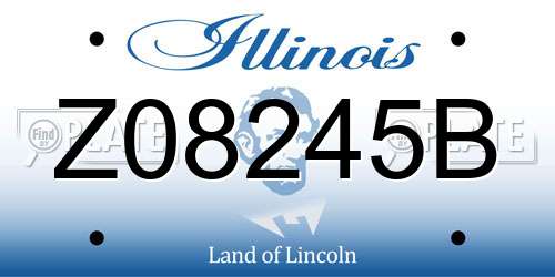 Z08245B Illinois License Plate
