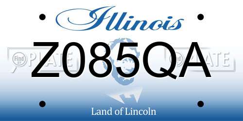 Z085QA Illinois License Plate