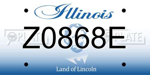 Z0868E Illinois License Plate