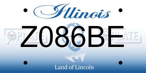Z086BE Illinois License Plate
