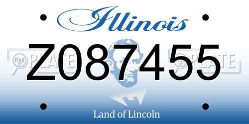 Z087455 Illinois License Plate
