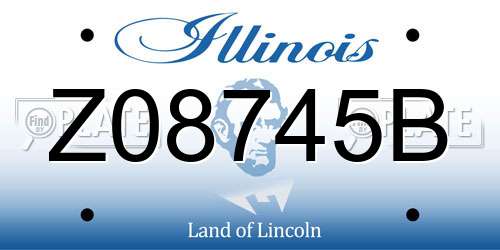 Z08745B Illinois License Plate