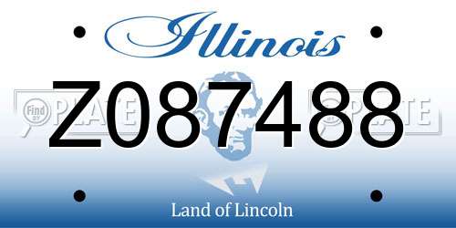 Z087488 Illinois License Plate