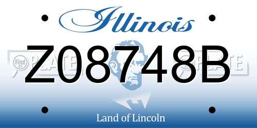 Z08748B Illinois License Plate