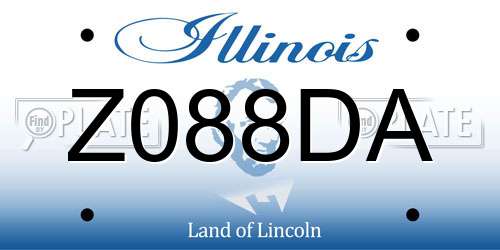 Z088DA Illinois License Plate