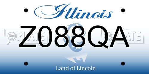 Z088QA Illinois License Plate