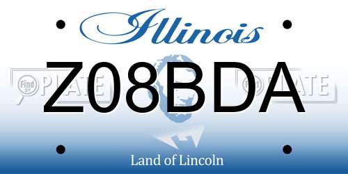 Z08BDA Illinois License Plate