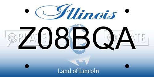 Z08BQA Illinois License Plate