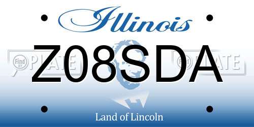 Z08SDA Illinois License Plate