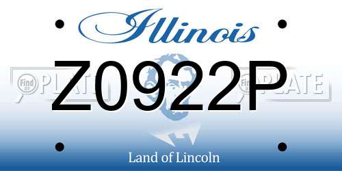 Z0922P Illinois License Plate