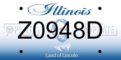 Z0948D Illinois License Plate