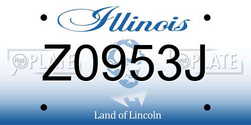 Z0953J Illinois License Plate