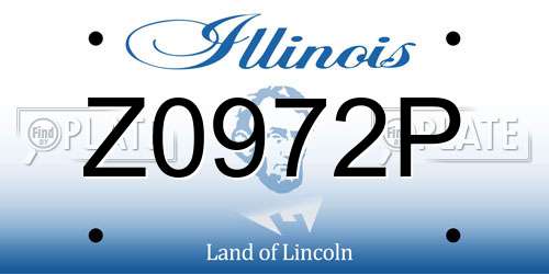 Z0972P Illinois License Plate