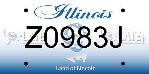 Z0983J Illinois License Plate