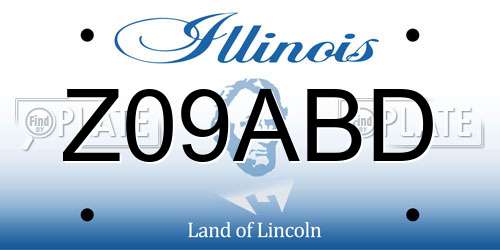 Z09ABD Illinois License Plate
