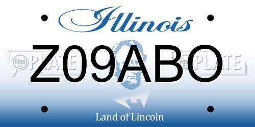 Z09ABO Illinois License Plate