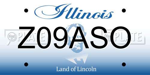 Z09ASO Illinois License Plate