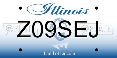 Z09SEJ Illinois License Plate