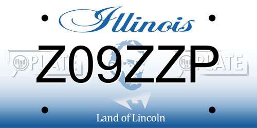 Z09ZZP Illinois License Plate