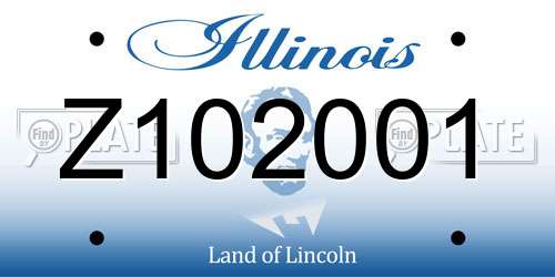 Z102001 Illinois License Plate