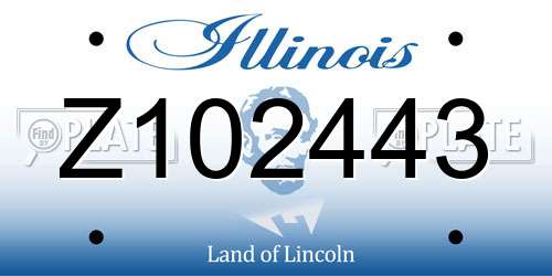 Z102443 Illinois License Plate