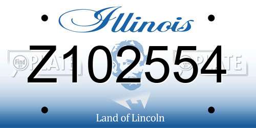 Z102554 Illinois License Plate