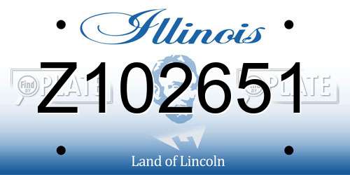 Z102651 Illinois License Plate
