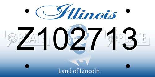 Z102713 Illinois License Plate