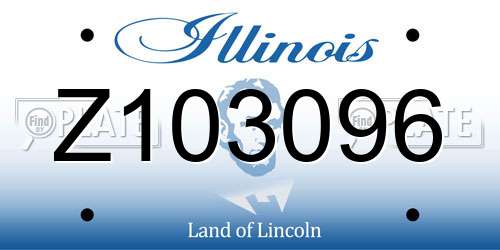 Z103096 Illinois License Plate