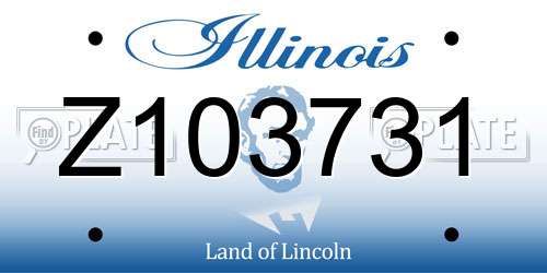 Z103731 Illinois License Plate