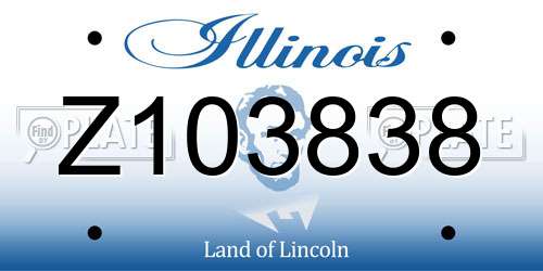 Z103838 Illinois License Plate