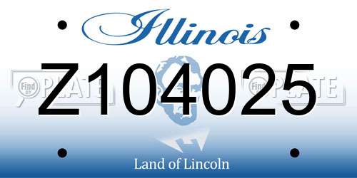 Z104025 Illinois License Plate