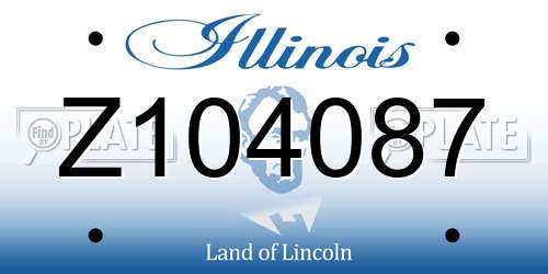 Z104087 Illinois License Plate