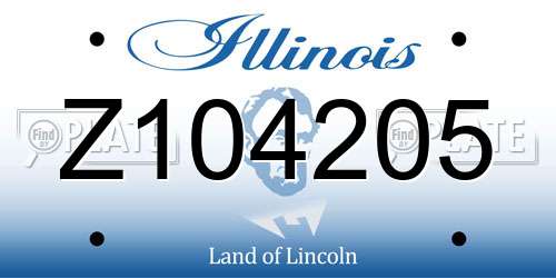 Z104205 Illinois License Plate