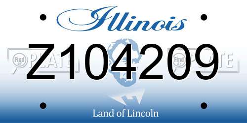 Z104209 Illinois License Plate