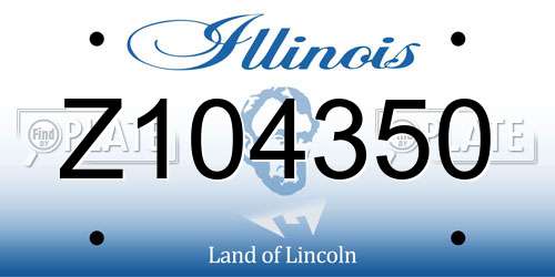 Z104350 Illinois License Plate