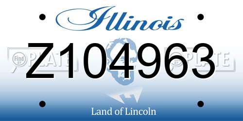 Z104963 Illinois License Plate