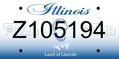 Z105194 Illinois License Plate