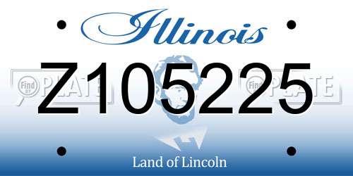 Z105225 Illinois License Plate