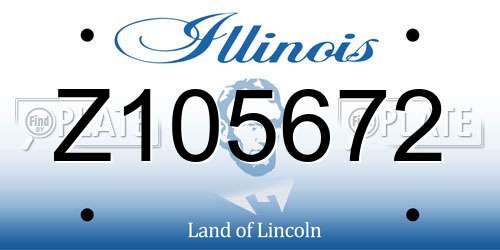 Z105672 Illinois License Plate