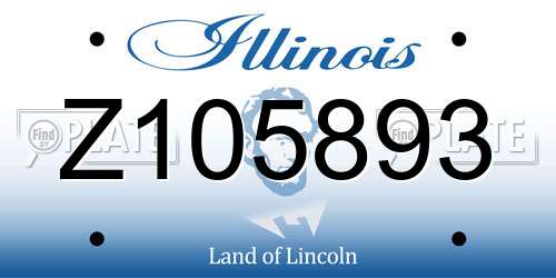Z105893 Illinois License Plate