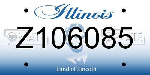 Z106085 Illinois License Plate